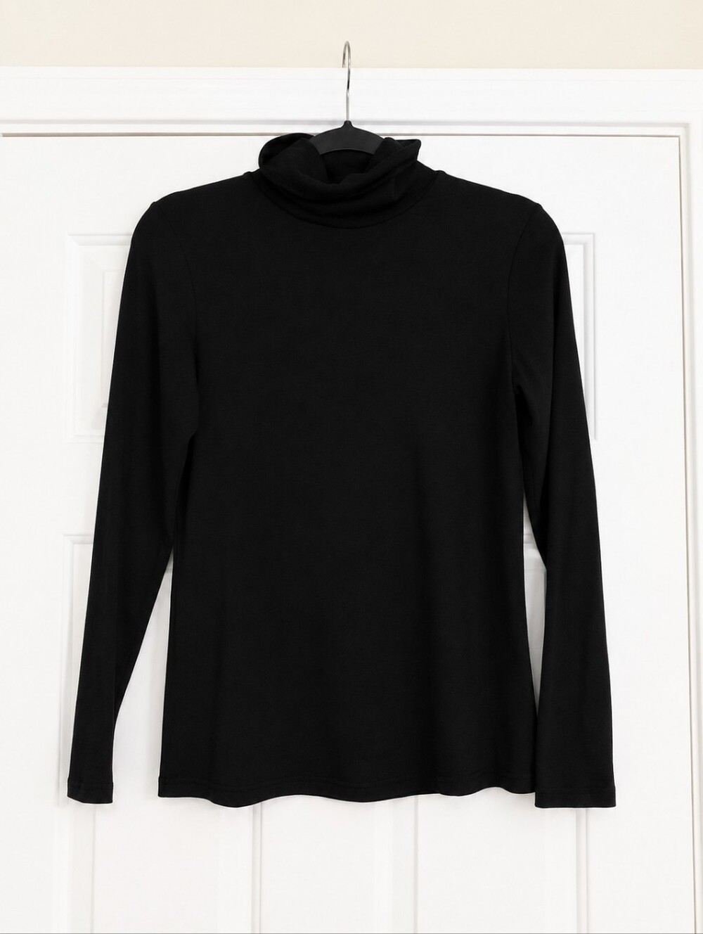 Cynthia Rowley Dark Academia Minimalist Beatnik Black Turtleneck Size Medium